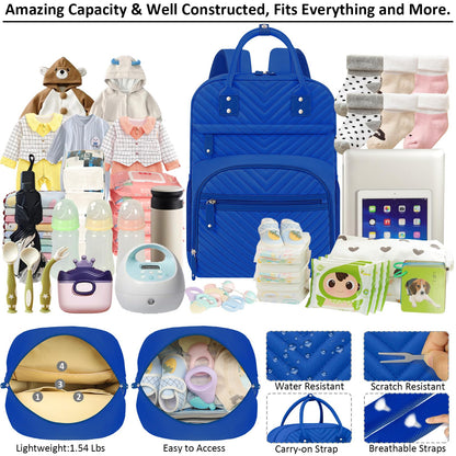 Tenot Diaper Bag Backpack for Women Large Capacity with Insulated Pockets Multifunctional Diaper Bags For Baby Girl Boy Waterproof Baby Bags For Mama Maternity Travel Bag Black