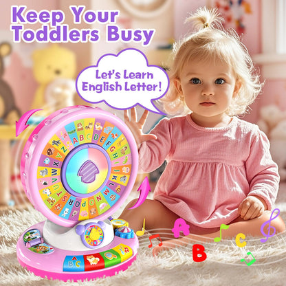 Toys for 1 2 3 Year Old Boys Girls, Spin & Sing ABC Alphabet Learning Zoo with Lights & Sounds, Musical Educational Toy for Toddler 1-3, Christmas 1st Birthday Gifts for Baby Kids Age 12-18 Months+