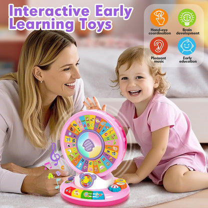 Toys for 1 2 3 Year Old Boys Girls, Spin & Sing ABC Alphabet Learning Zoo with Lights & Sounds, Musical Educational Toy for Toddler 1-3, Christmas 1st Birthday Gifts for Baby Kids Age 12-18 Months+