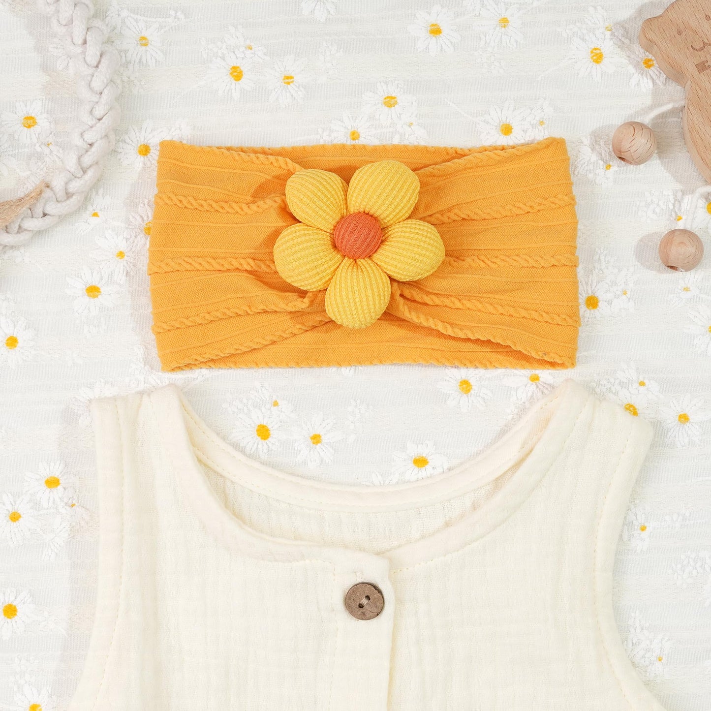 CÉLLOT 5 Pcs Baby Flower Headbands Baby Girls Nylon Headbands Soft Hairbands Hair Accessories for Newborn Infant Toddler Kids