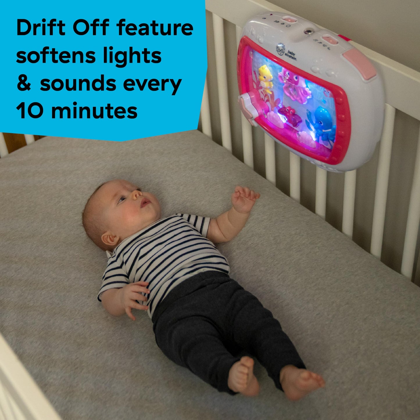 Baby Einstein Sea Dreams Soother Musical Crib Toy and Sound Machine, Newborn and up