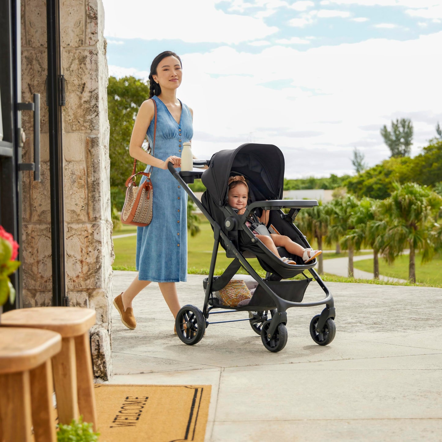 Safety 1st Grow and Go Flex 8-in-1 Travel System, Infant Car Seat Stroller Combo, Orchid Bloom
