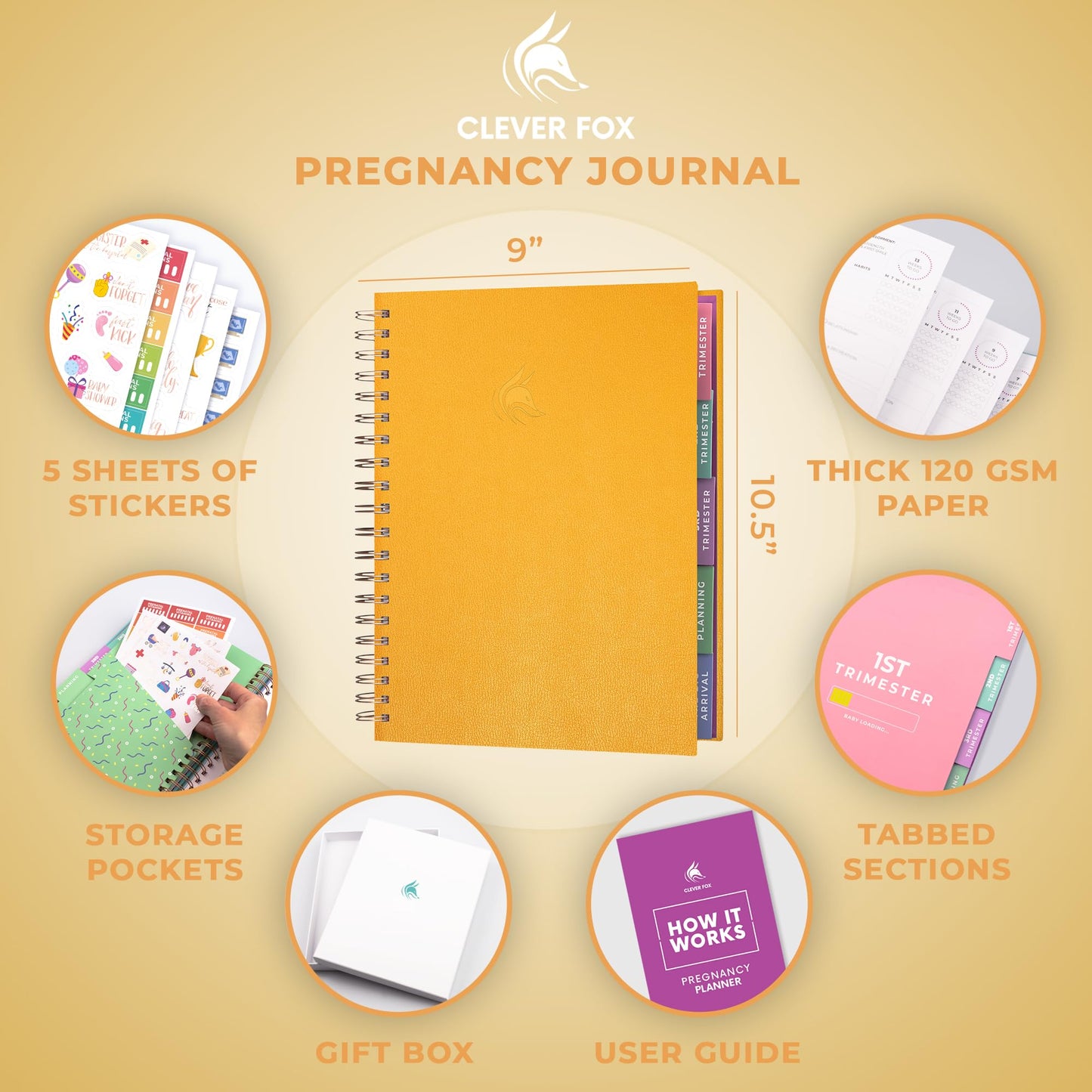 Clever Fox Pregnancy Journal & Memory Book - Pregnancy Planner & Notebook for Expecting Moms – Baby Keepsake, First Time Moms Gift (Lavender, 9" x 10.5")
