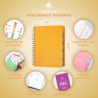 Clever Fox Pregnancy Journal & Memory Book - Pregnancy Planner & Notebook for Expecting Moms – Baby Keepsake, First Time Moms Gift (Lavender, 9" x 10.5")
