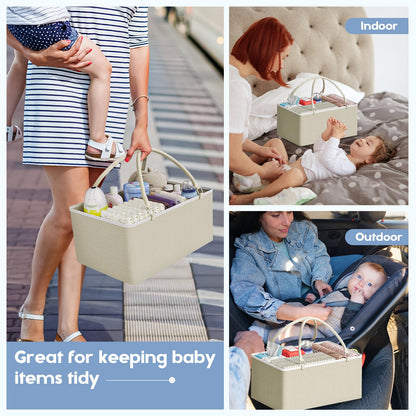 Cidaziya 2In1 Baby Diaper Caddy Organizers and Storage, 3 Tier Rolling Cart with Dividers and Drawers, Mobile Utility Cart Baby Dresser Clothes Organizer for Changing Table, Crib Nursery, Bedroom