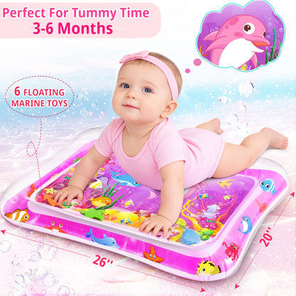Yeeeasy Tummy Time Water Mat丨Inflatable Tummy Time Water Play Mat for Babies, Infants and Toddlers 3 to 24 Months Promote Development Toys Baby Toys essentials and Gifts