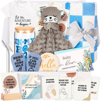 New Mom Gifts & Baby Girl Gift Set for Newborn,Baby Girl Gift Basket with Baby Milestone Blanket,Pregnancy Gifts for Expecting Mom,New Mom Care Package After Baby, Pregnancy Gifts for Women and Baby
