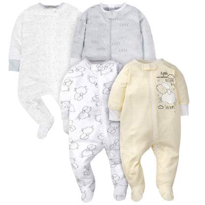 Gerber Baby-Girls 4 Pack Sleep 'N Play Footie