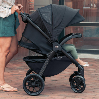 Chicco Bravo® 3-in-1 Trio Travel System, Bravo® Quick-Fold Stroller with KeyFit® 30 Infant Car Seat and Base, Car Seat and Stroller Combo | Parker