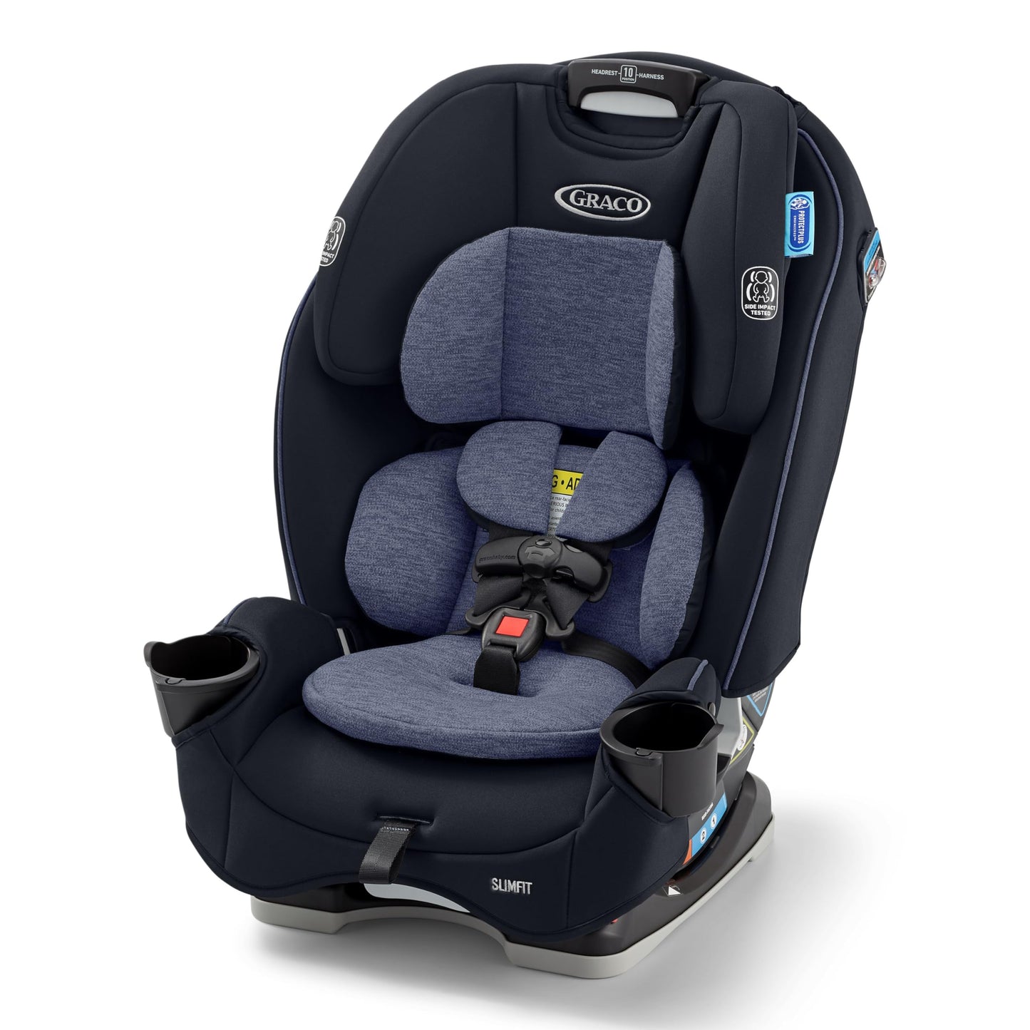 Graco Slimfit 3-in-1 Convertible Car Seat, Slim Car Seat with Space-Saving Design, Highback Booster Seat with 10-Position Headrest, Rear Facing and Forward Facing Carseat, Jarret