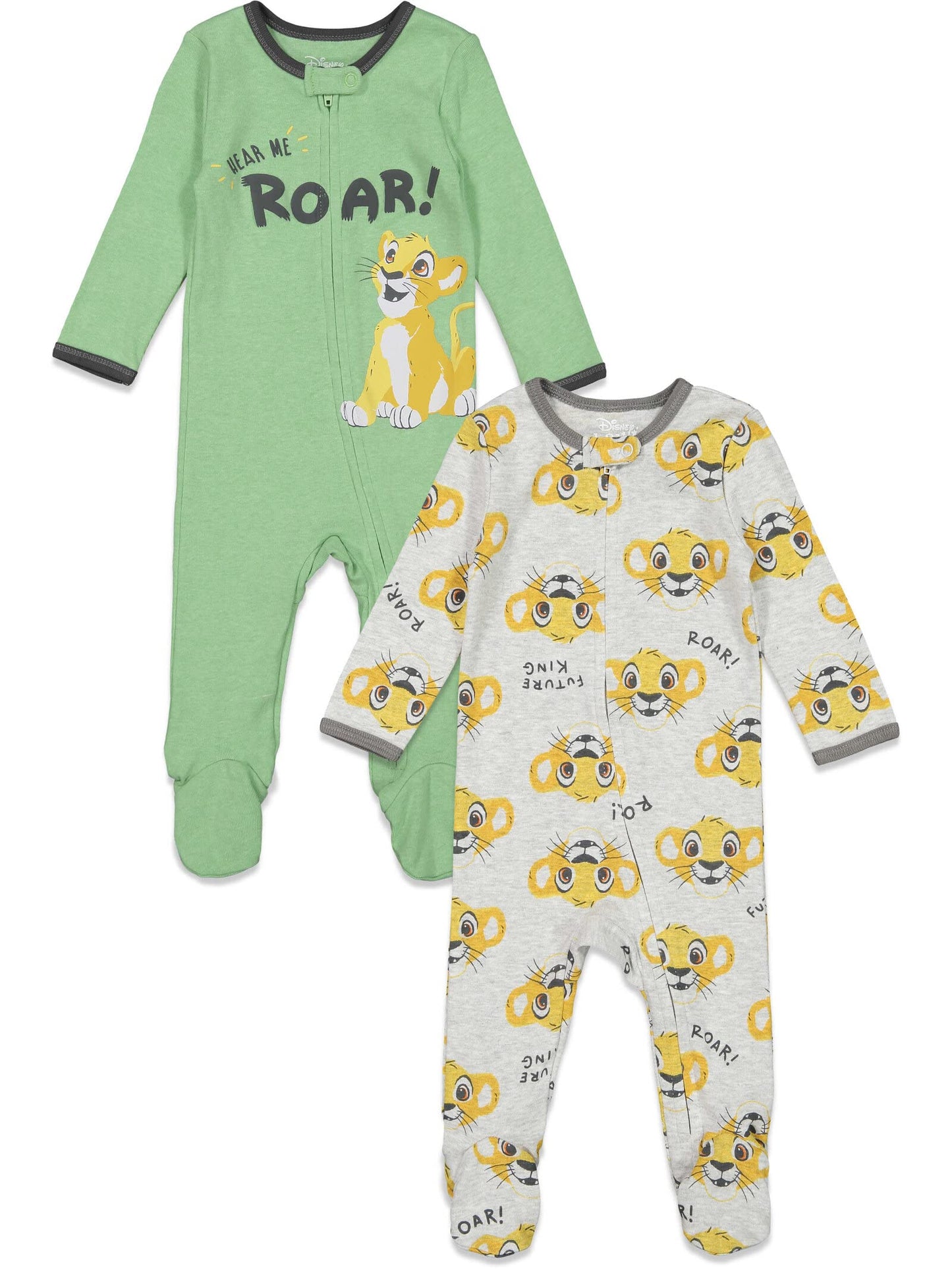 Disney Baby 2 Pack Zip Up Sleep N' Plays Newborn to Infant Sizes (Newborn - 24 Months)