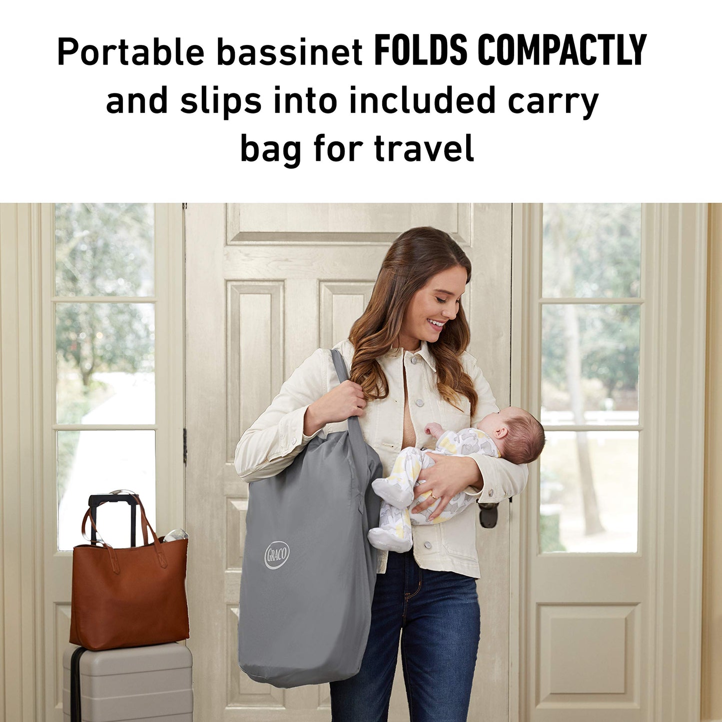 Graco® Pack n Play Dome LX Playard with Baby Bassinet Lightweight Portable Crib Push-Button Fold Travel Crib Redmond Convertible