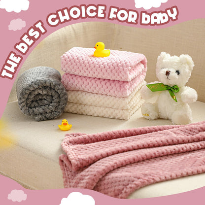 Frienda 4 Pcs Baby Fuzzy Blanket Fluffy Baby Blanket for Boys Girls Soft Warm Infant Newborn Toddler Receiving Nursery Bed Supplies, 32 x 24 Inch(Pink Color)