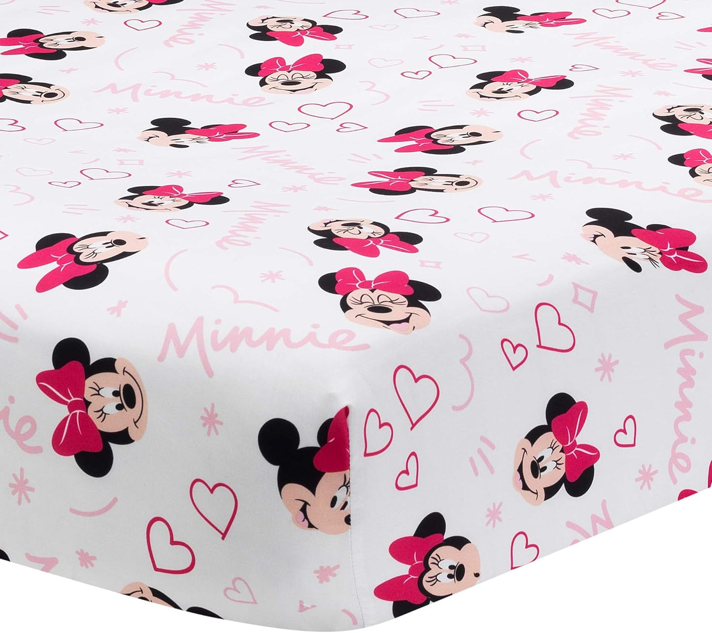 Lambs & Ivy Disney Baby Forever Mickey Mouse White Fitted Crib Sheet