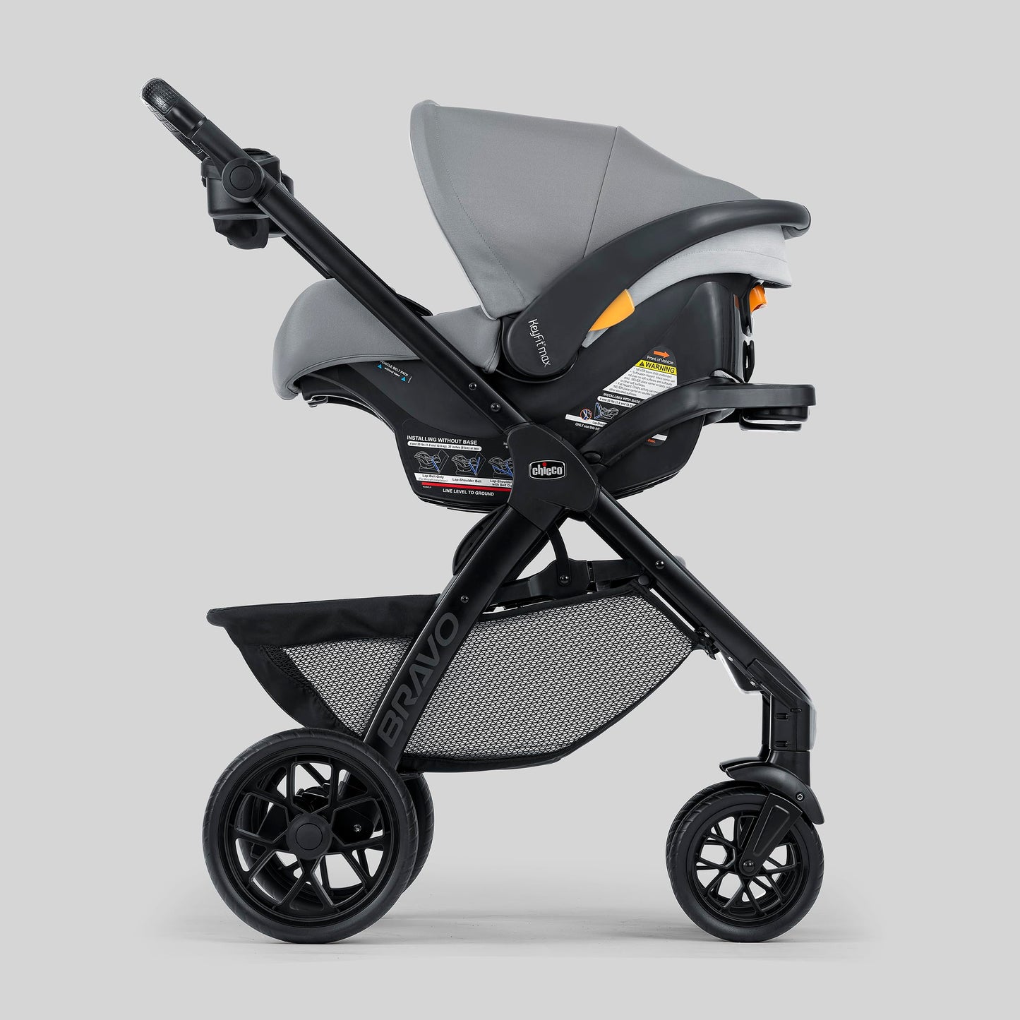 Chicco Bravo® 3-in-1 Trio Travel System, Bravo® Quick-Fold Stroller with KeyFit® 30 Infant Car Seat and Base, Car Seat and Stroller Combo | Parker