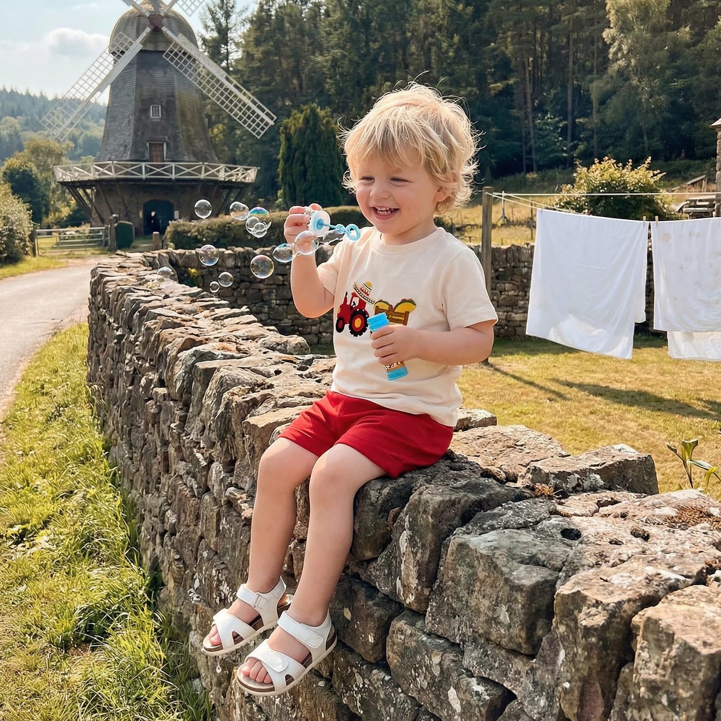 WZTYYDS Toddler Baby Boy Summer Clothes 2T 3T 4T 5T Boys Outfit Letter Truck Short Sleeve T-Shirt Tops + Shorts Set