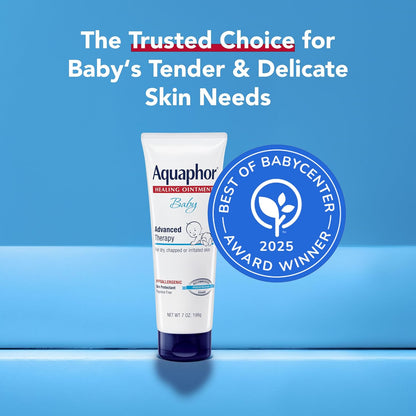 Aquaphor Baby Healing Ointment Advanced Therapy Skin Protectant for Chapped or Dry Skin, Drool Rash and Diaper Rash Ointment, 14 Oz Jar