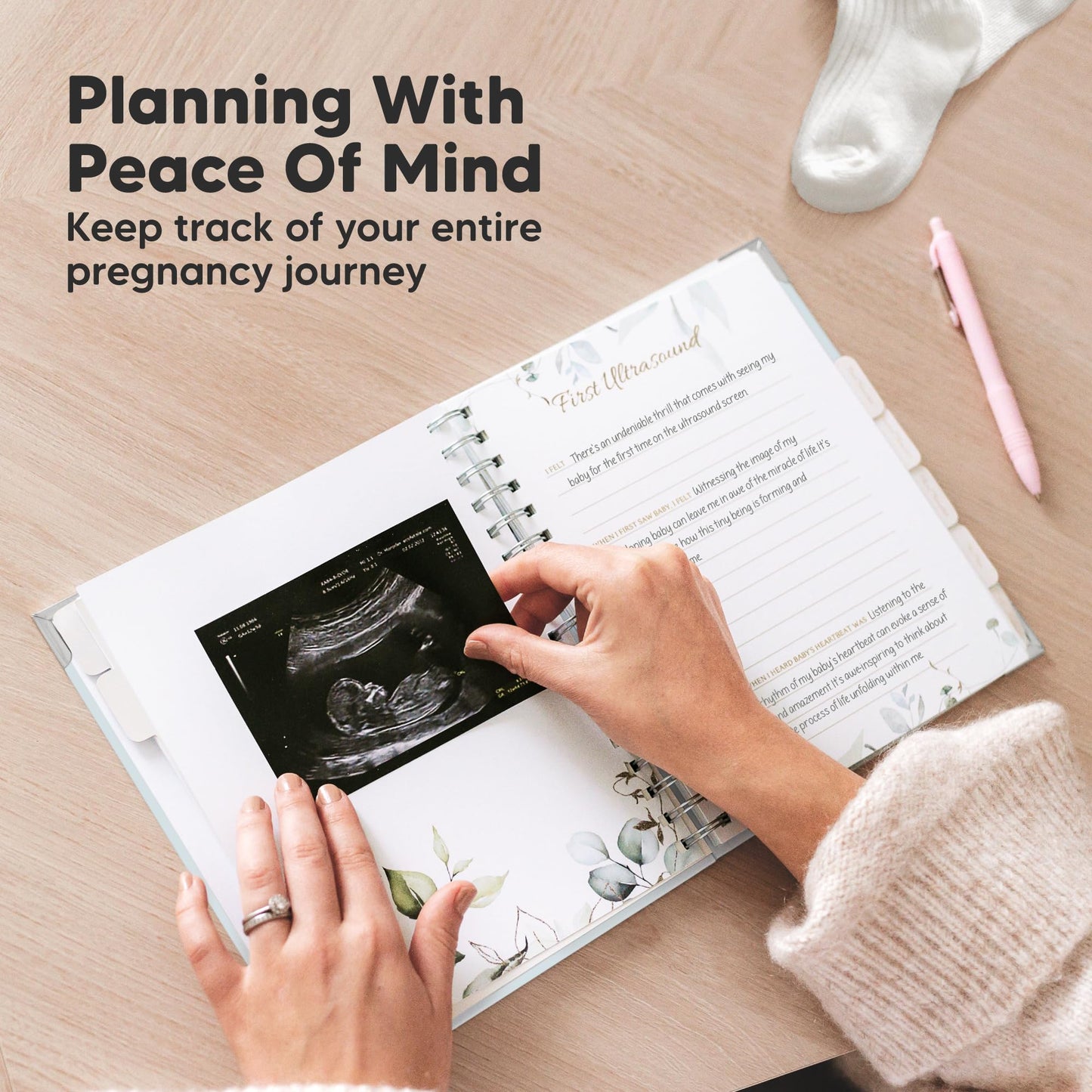 Pregnancy Journal for First Time Moms Gifts - 90 Pages Hardcover Pregnancy Memory Book, Beautiful & Cute Baby Book Keepsake, Ultrasound Baby Scrapbook, Mom To Be Gift (Alpine)