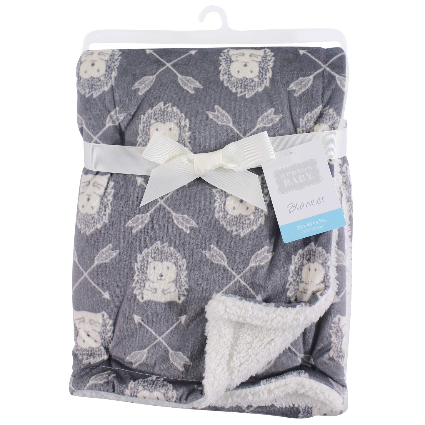 Hudson Baby Unisex Baby Plush Mink and Sherpa Blanket, Pink Floral, One Size