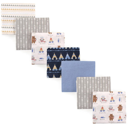 Luvable Friends Unisex Baby Cotton Flannel Receiving Blankets, Rainbow 7-Pack, One Size
