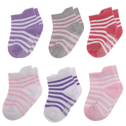 Toddler Non Slip Grips Socks Kids Anti Skid Baby Boys Girls Cotton Crew Socks 12 Pairs
