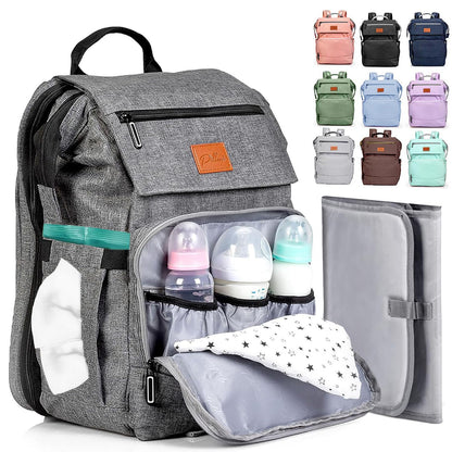 PILLANI Baby Diaper Bag Backpack - Baby Bag for Girls & Boys, Large Waterproof Toddler Diaper Backpack - Baby Shower Gifts & Registry Must Haves - Travel Diaper Bags with Changing Pad - Newborn Stuff