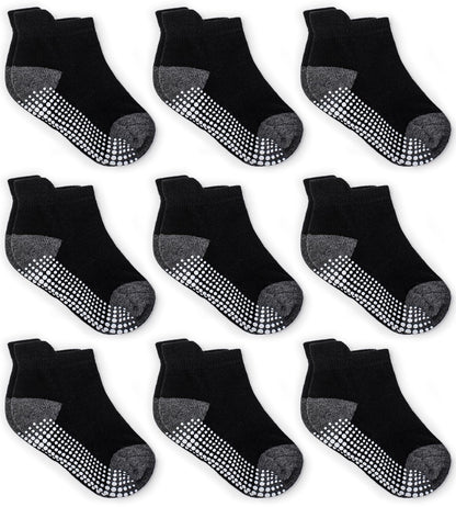 Zaples Baby Non Slip Grip Ankle Socks with Non Skid Soles for Infants Toddlers Kids Boys Girls