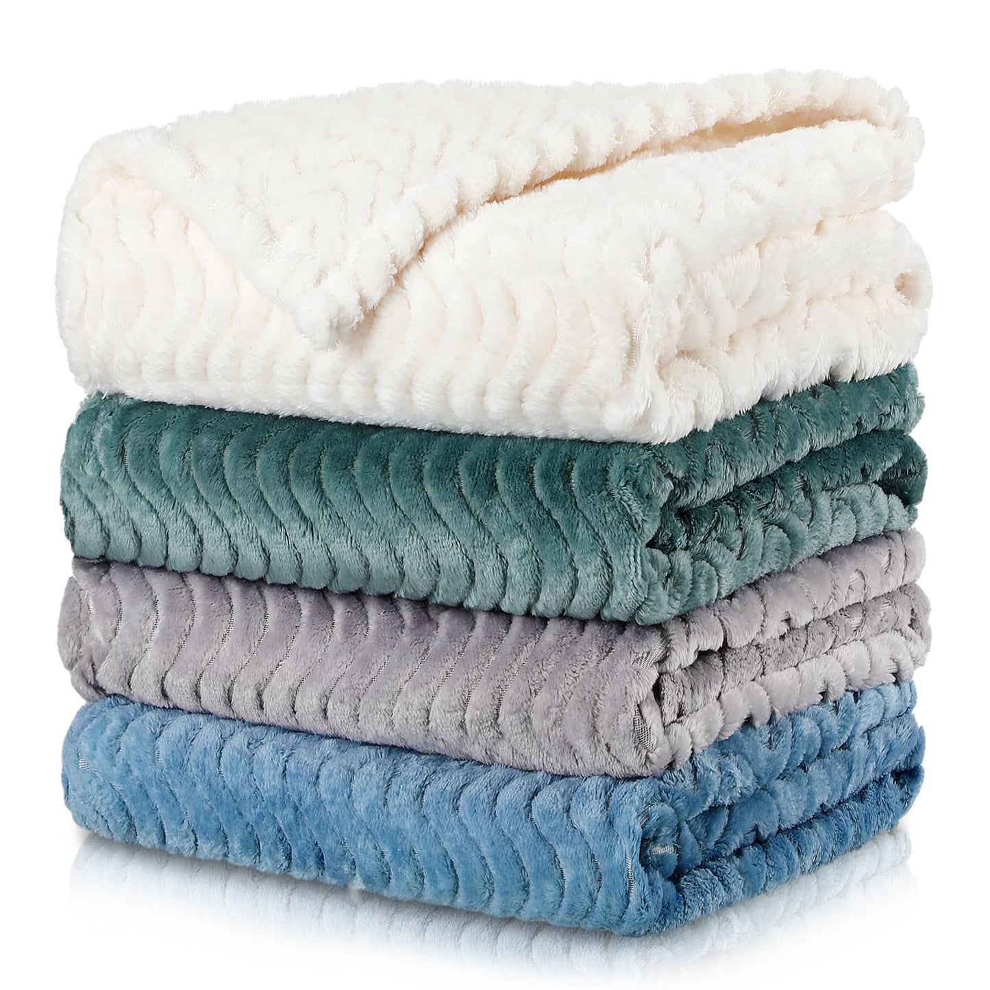 Frienda 4 Pcs Baby Fuzzy Blanket Fluffy Baby Blanket for Boys Girls Soft Warm Infant Newborn Toddler Receiving Nursery Bed Supplies, 32 x 24 Inch(Pink Color)