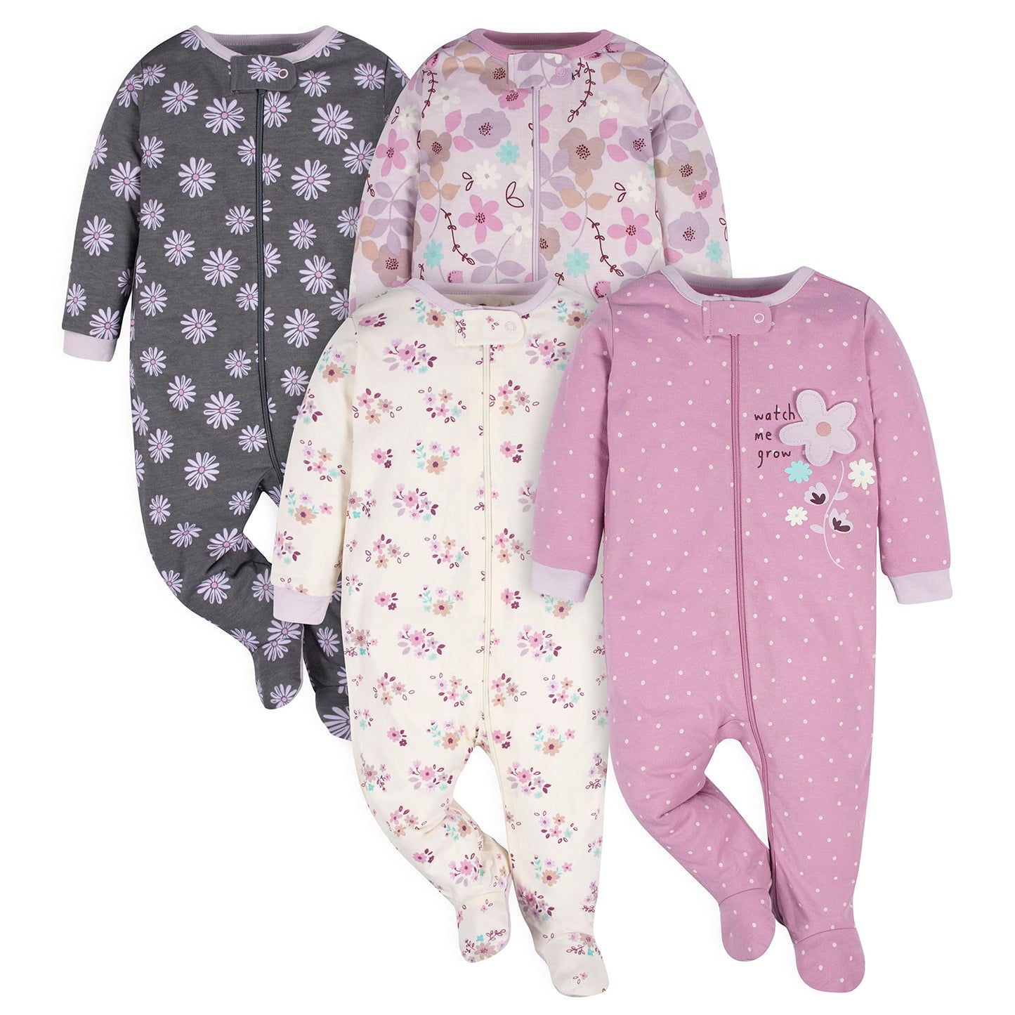 Gerber Baby-Girls 4 Pack Sleep 'N Play Footie