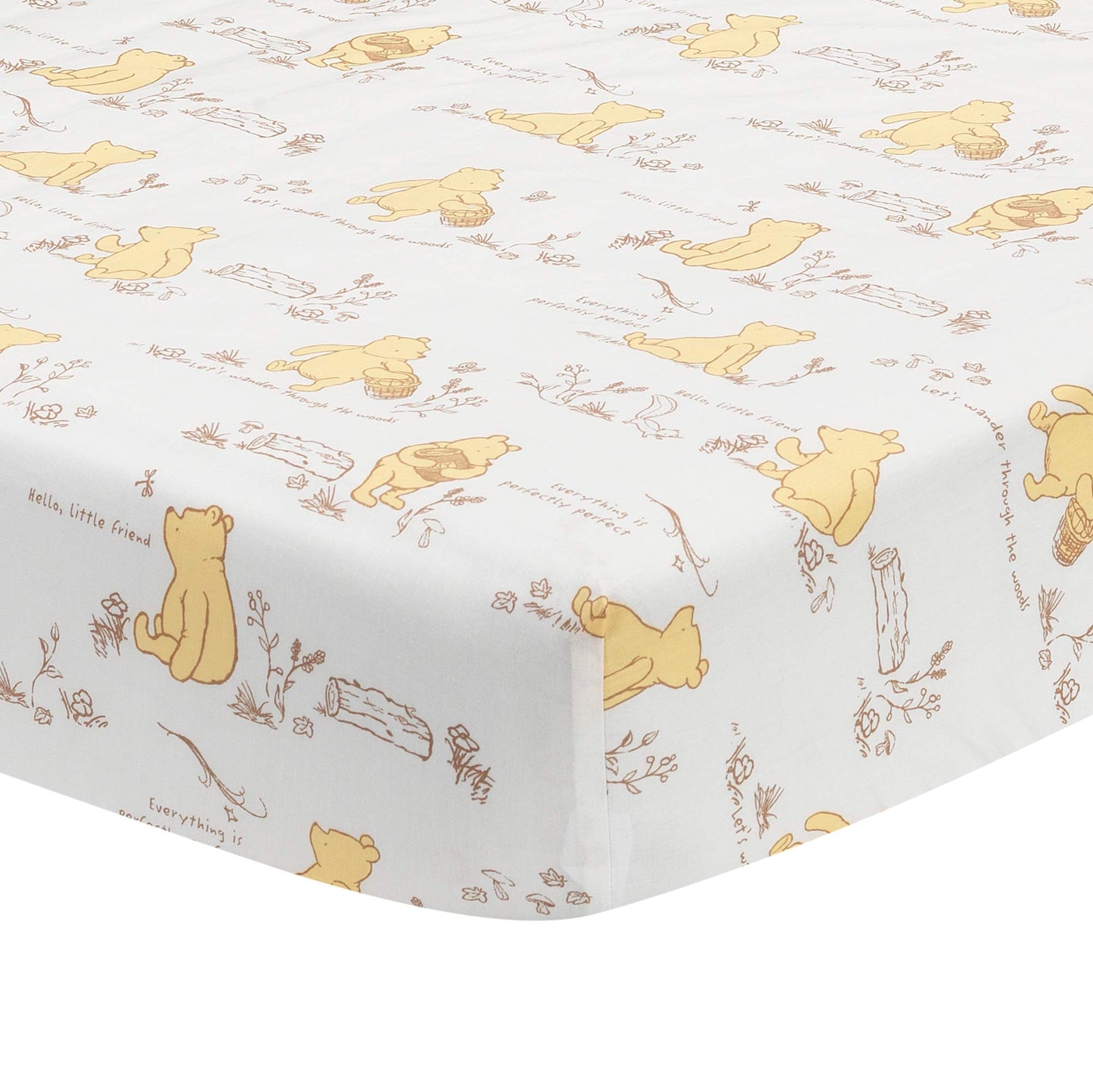 Lambs & Ivy Disney Baby Pooh Bear & Pals Cotton 3Piece Nursery Crib Bedding Set