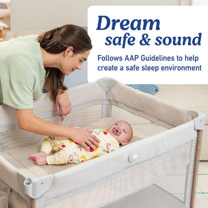Graco® Pack n Play Dome LX Playard with Baby Bassinet Lightweight Portable Crib Push-Button Fold Travel Crib Redmond Convertible