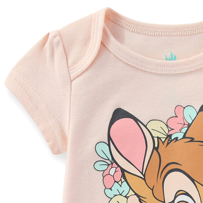 Disney Bambi Baby Girls 3 Pack Bodysuit for Newborn and Infant