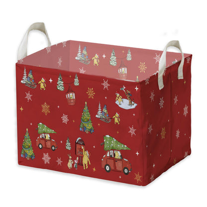 Winnie Nursery Decor, the Pooh Baby Stuff, Winnie Storage Nursery Basket, Large squarecanvas Laundry Hamper With A Waterproof PECoating, Foldable, Toys Bin, Baby Nursery HamperDecor, Star