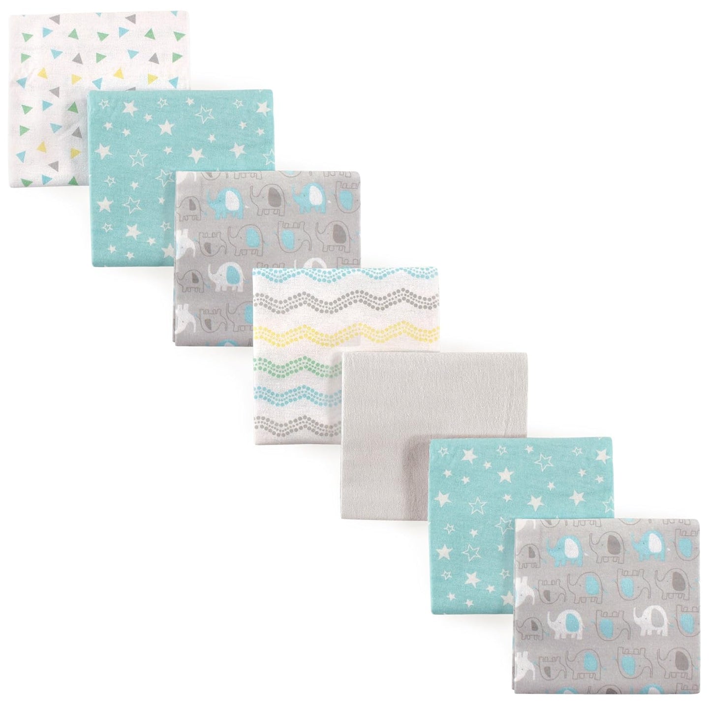 Luvable Friends Unisex Baby Cotton Flannel Receiving Blankets, Rainbow 7-Pack, One Size