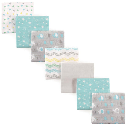 Luvable Friends Unisex Baby Cotton Flannel Receiving Blankets, Rainbow 7-Pack, One Size