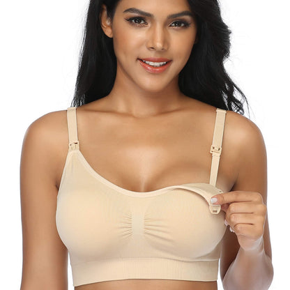 GXXGE 4Pack Nursing Bra for Breastfeeding Maternity Bras Push Up Silk Seamless Pregnancy Bralette Underwear