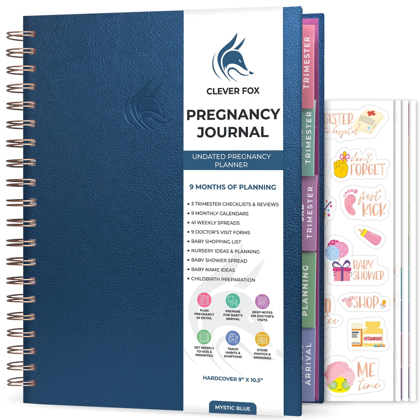 Clever Fox Pregnancy Journal & Memory Book - Pregnancy Planner & Notebook for Expecting Moms – Baby Keepsake, First Time Moms Gift (Lavender, 9" x 10.5")