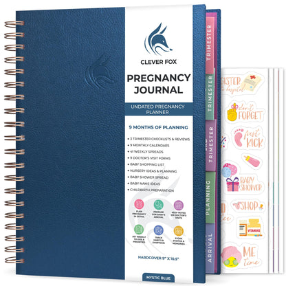 Clever Fox Pregnancy Journal & Memory Book - Pregnancy Planner & Notebook for Expecting Moms – Baby Keepsake, First Time Moms Gift (Lavender, 9" x 10.5")
