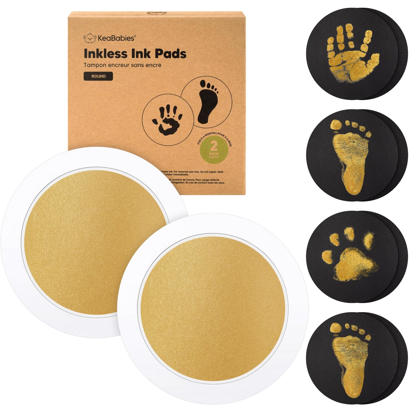 4-Pack Inkless Baby Hand and Footprint Kit - Mess Free Ink Pad for Newborn Keepsake, Dog Nose & Paw Print Kit, Clean Touch Ink Pad for Baby Hand & Footprints, First Mother's Day (Jet Black)