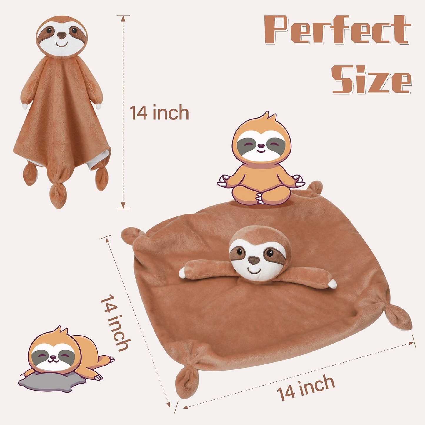 Pro Goleem Elephant Security Blanket, Soft Lovey Unisex Lovie Baby Gifts for Boys and Girls Snuggle Toy Stuffed Animal Newborn Essentials and Items Grey 16 Inch
