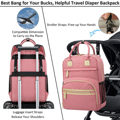 Tenot Diaper Bag Backpack for Women Large Capacity with Insulated Pockets Multifunctional Diaper Bags For Baby Girl Boy Waterproof Baby Bags For Mama Maternity Travel Bag Black