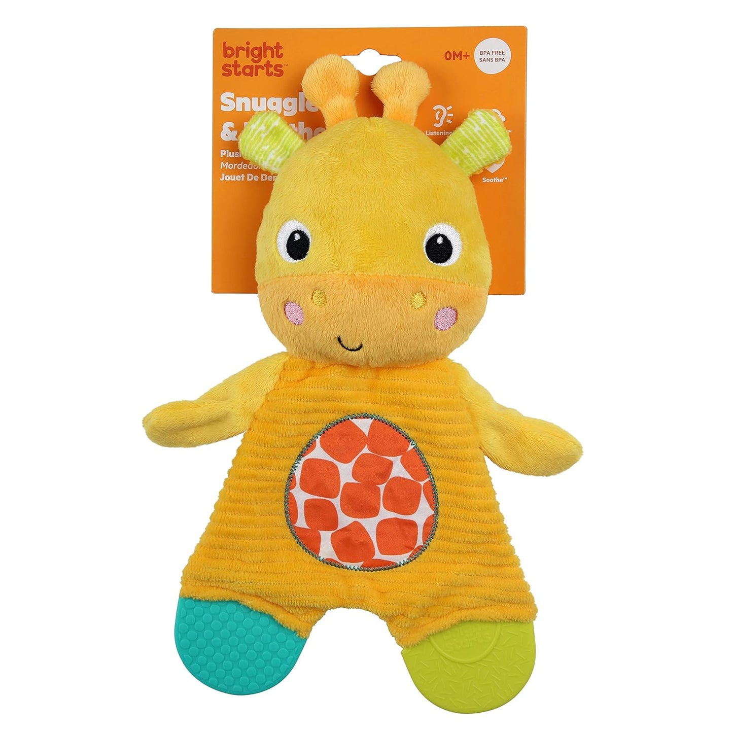 Bright Starts Snuggle & Teethe BPA-Free Crinkle Teething Plush Baby Toy - Giraffe