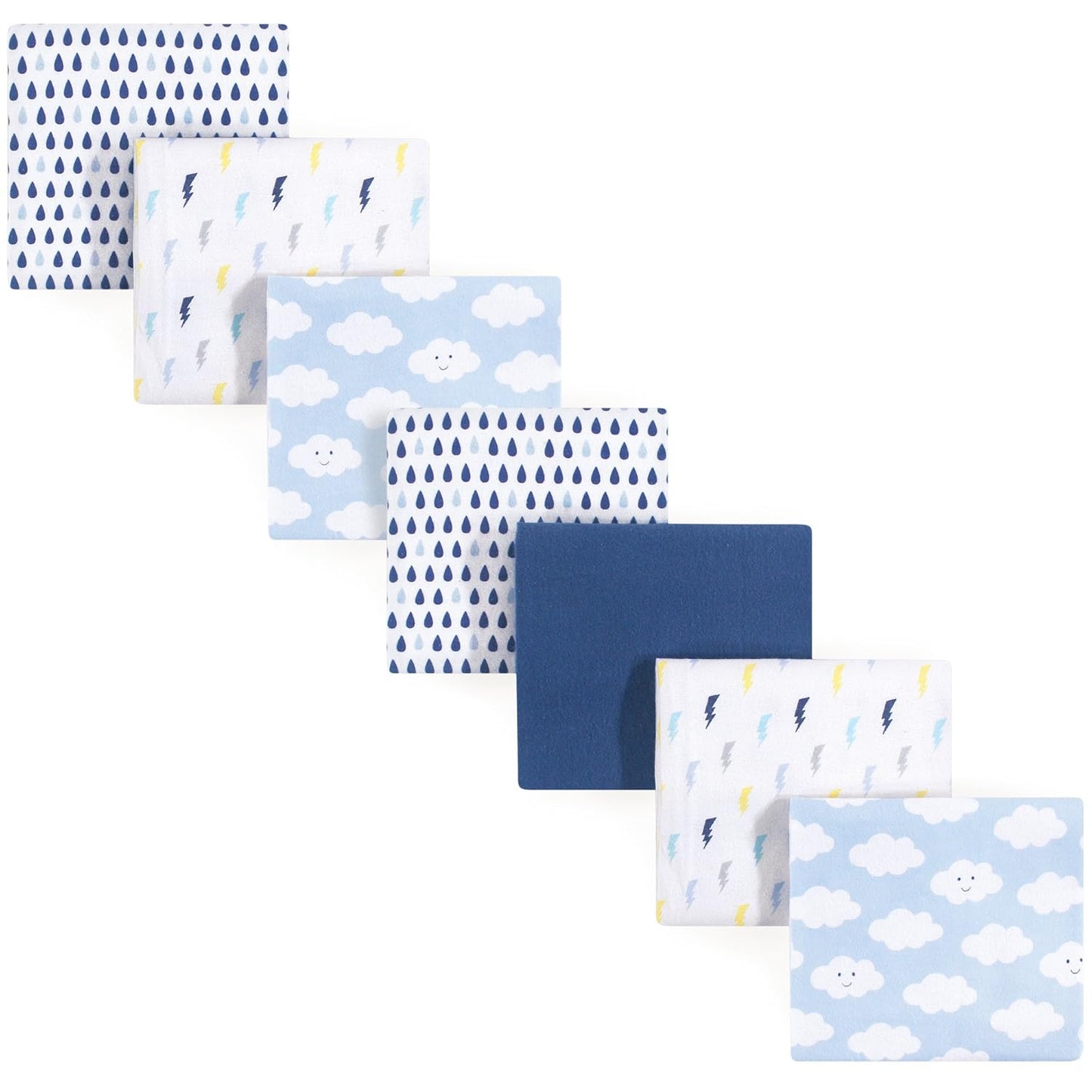 Luvable Friends Unisex Baby Cotton Flannel Receiving Blankets, Rainbow 7-Pack, One Size