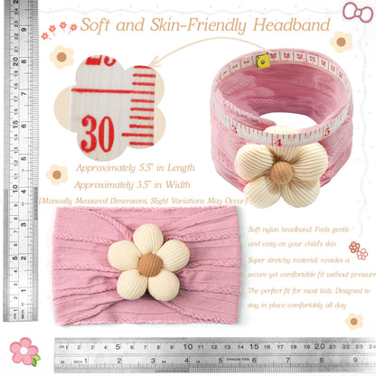 CÉLLOT 5 Pcs Baby Flower Headbands Baby Girls Nylon Headbands Soft Hairbands Hair Accessories for Newborn Infant Toddler Kids