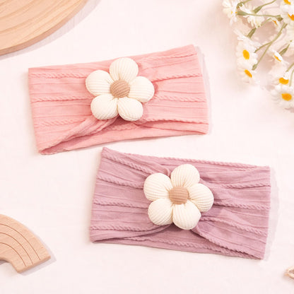 CÉLLOT 5 Pcs Baby Flower Headbands Baby Girls Nylon Headbands Soft Hairbands Hair Accessories for Newborn Infant Toddler Kids