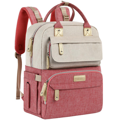 Diaper Bag Backpack, Baby Girl Diaper Bag for Mom, Large Pink Floral Diaper Bag Backpack for Girls, Waterproof Mom Backpack for Work Travel Holiday with Insulated Pockets and Stroller Straps