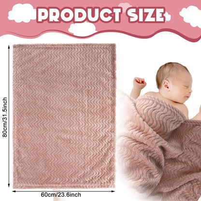 Frienda 4 Pcs Baby Fuzzy Blanket Fluffy Baby Blanket for Boys Girls Soft Warm Infant Newborn Toddler Receiving Nursery Bed Supplies, 32 x 24 Inch(Pink Color)