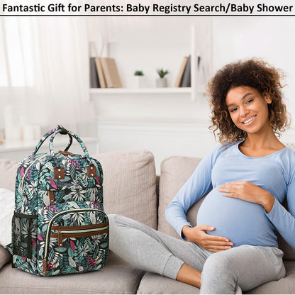 Tenot Diaper Bag Backpack for Women Large Capacity with Insulated Pockets Multifunctional Diaper Bags For Baby Girl Boy Waterproof Baby Bags For Mama Maternity Travel Bag Black