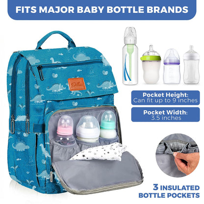 PILLANI Baby Diaper Bag Backpack - Baby Bag for Girls & Boys, Large Waterproof Toddler Diaper Backpack - Baby Shower Gifts & Registry Must Haves - Travel Diaper Bags with Changing Pad - Newborn Stuff