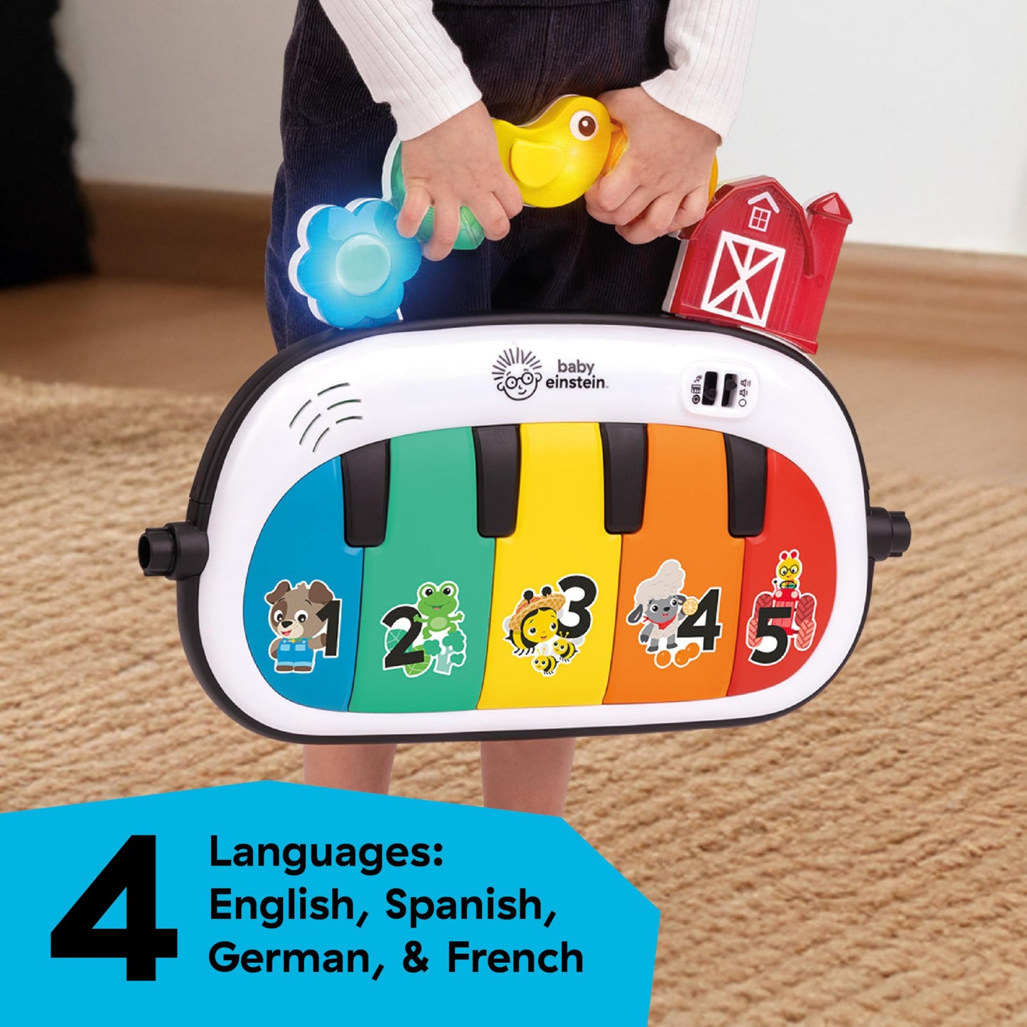 Baby Einstein 4-in-1 Kickin' Tunes Music and Language Play Gym and Piano Tummy Time Activity Mat